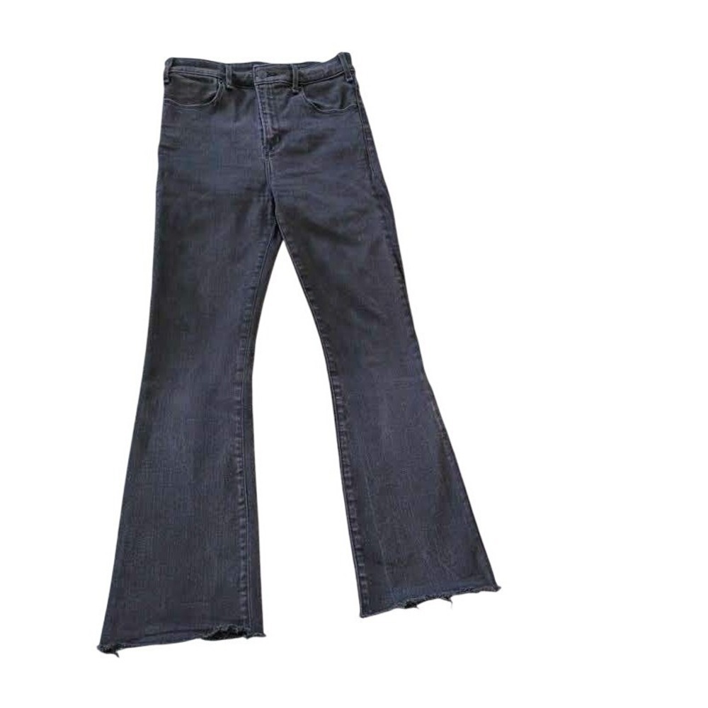 Abercrombie & Fitch Simone High Rise Ankle Flare Jeans 26/2R NWOT $89 Faded Blck